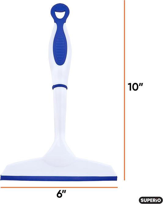 Superio Rubber Squeegee, 2 Pack, Streak Free All Purpose Window Squeegee, Comfort Grip Handle and Hanging Hook (Red, 10 Inch- 2 Pack)