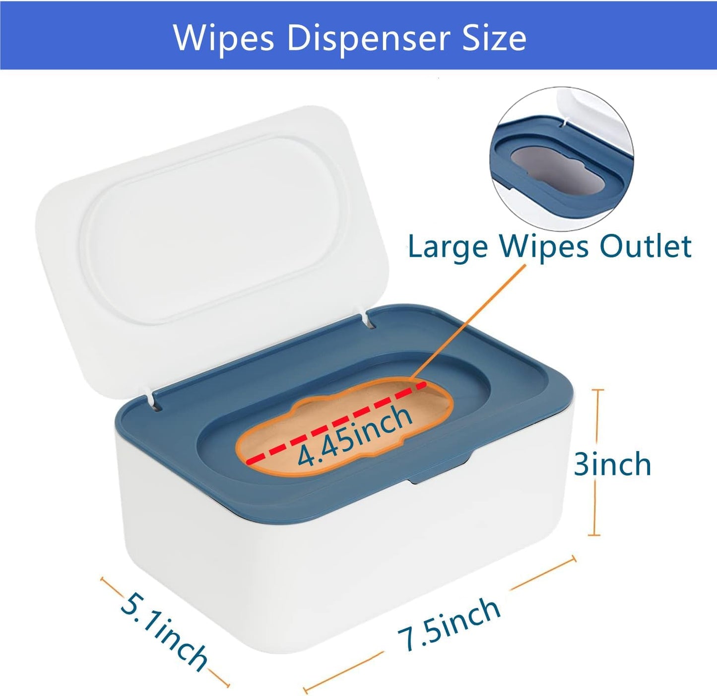 Wipe Dispenser White,Reusable Flushable Wipe Holder Set with 2Pcs Refillable Portable Wipe Bag for Baby Adult Bathroom,Wipe Container with Lids Keeps Wipes Fresh,Baby Shower New Mom Gifts