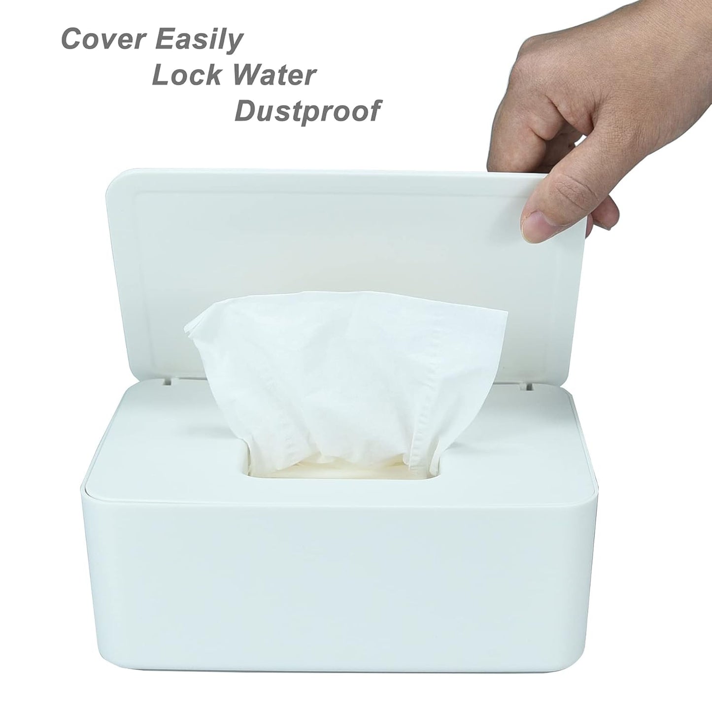Diaper Wipes Dispenser, Baby Wipes Case, Baby Wipe Holder Keeps Diaper Wipes Fresh, Wipe Container with Non-Slip Feet (Black)