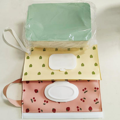 Wipe Dispenser White,Reusable Flushable Wipe Holder Set with 2Pcs Refillable Portable Wipe Bag for Baby Adult Bathroom,Wipe Container with Lids Keeps Wipes Fresh,Baby Shower New Mom Gifts