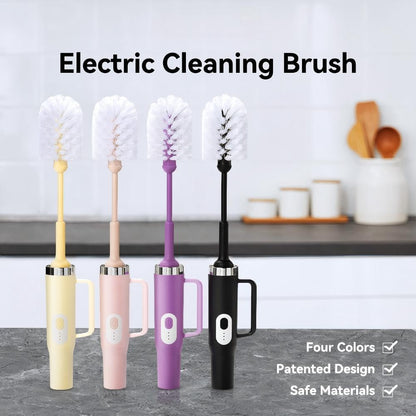 Rechargeable Electric Bottle & Cup Brush, 360° Thorough Cleaning Without Blind Spots, Suitable for Baby Bottles, 40-Ounce Mugs, Straws, Wine Glasses, etc., Easy to Air-Dry and Portable