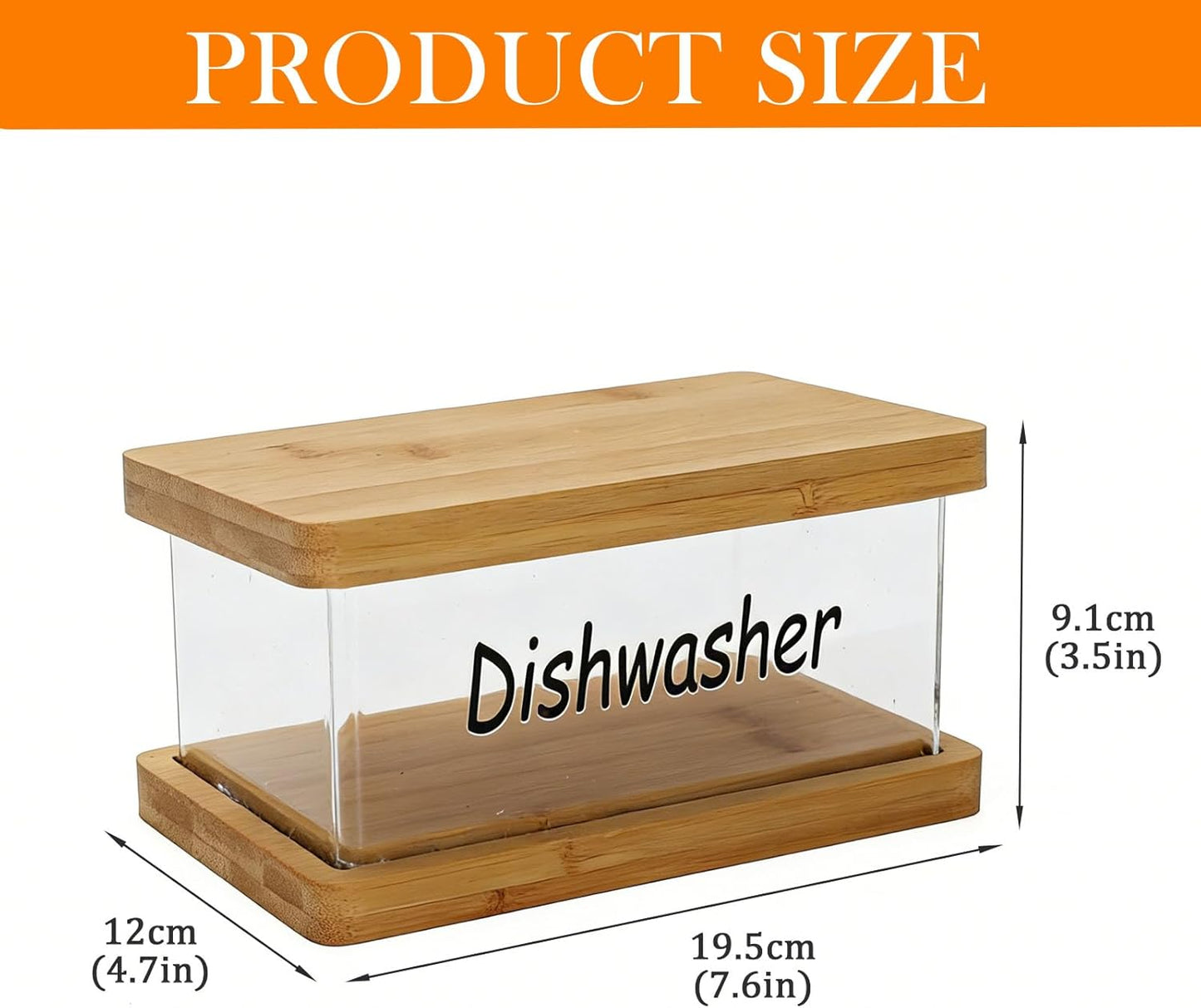 Laundry Pods Container With Bamboo Lid And Base, Clear Detergent Pod Holder For Laundry Room Organization, Dishwasher Tablet Storage Box, Countertop Capsule Dispenser For Kitchen Or Utility Shelf