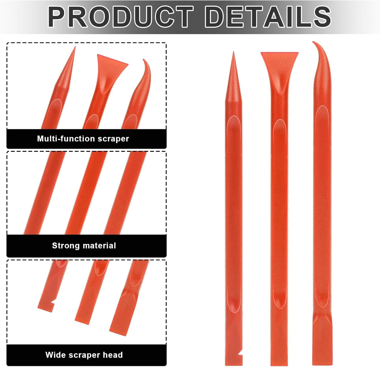 Crevice Cleaning Tool, 9 PCS Carbon Fiber Plastic Scraper Tool Car Detailing Brush Set Non-scratch Multi-purpose Scraper for Clean Small Narrow Spaces and Gaps, Remove Stickers Labels Oil Stains Dirt
