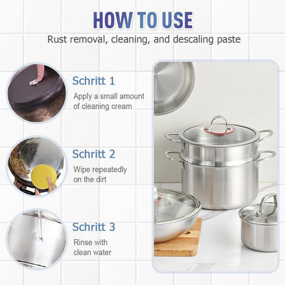 1PC Stainless Steel Scratch Remover for Appliances Upgraded Multi-Purpose Scratch Remover Paste for Oven Appliances Grease Sink Fridge Cookware