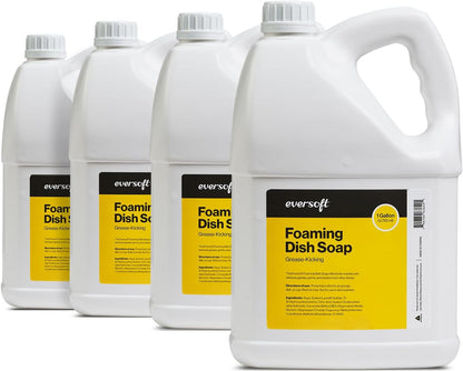 Eversoft Foaming Jet Dish Soap Spray Trigger Bottle for kitchen/bathroom/office/RV/Airbnb, 350 ml (12.0 oz), Sealed Refill Cartridges Sold Separately, Clear