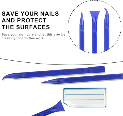Crevice Cleaning Tool, 9 PCS Carbon Fiber Plastic Scraper Tool Car Detailing Brush Set Non-scratch Multi-purpose Scraper for Clean Small Narrow Spaces and Gaps, Remove Stickers Labels Oil Stains Dirt