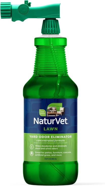 NaturVet – Yard Odor Eliminator Plus Citronella Spray – Eliminate Stool and Urine Odors from Lawn and Yard – Designed for Use on Grass, Patios, Gravel, Concrete & More – 64oz Refill (No Hose Nozzle)