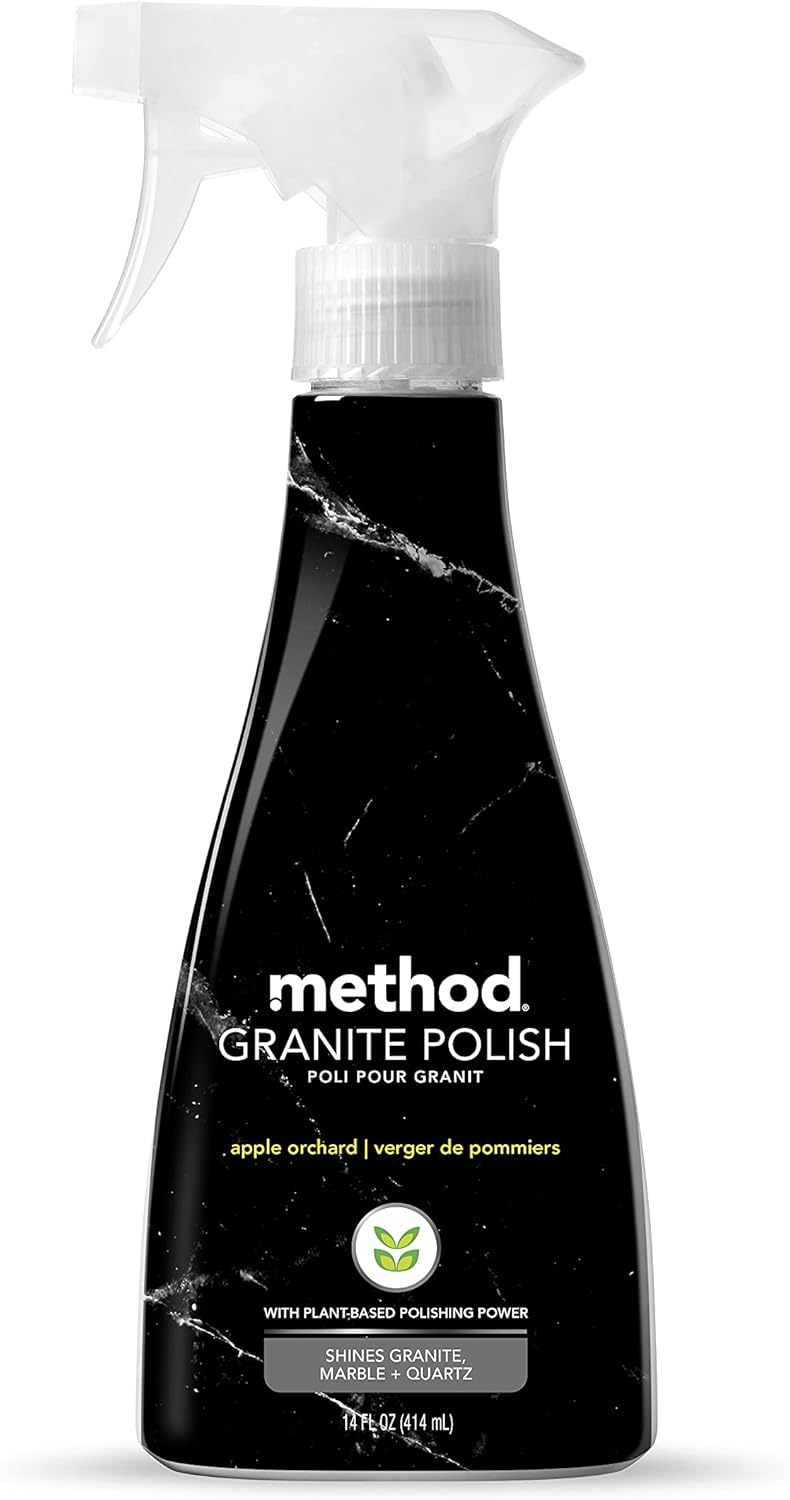 Method Granite Polish, Apple Orchard, Polishes and Shines Granite, Marble and Sealed Stone Surfaces, 14 oz Spray Bottle (Pack of 1)