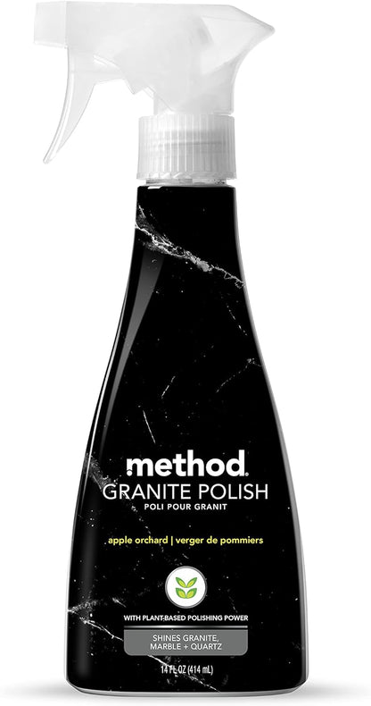 Method Granite Polish, Apple Orchard, Polishes and Shines Granite, Marble and Sealed Stone Surfaces, 14 oz Spray Bottle (Pack of 1)