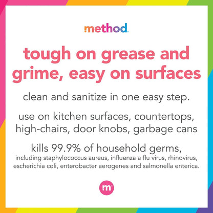 Method Antibacterial All-Purpose Cleaner Spray, Citron, Kills 99.9% of Household Germs, 28 Fl Oz