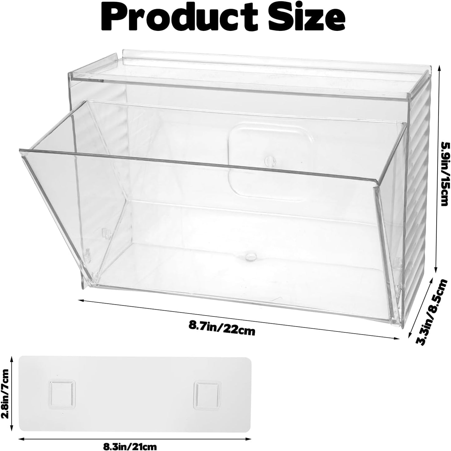Rainmae Dishwasher Detergent Pod Holder Clear Acrylic Wall Mounted Large laundry Pods Under Sink Storage Case Candy Organizer Cleaning Supplies Container with Divide for Home Kitchen Office Cabinet