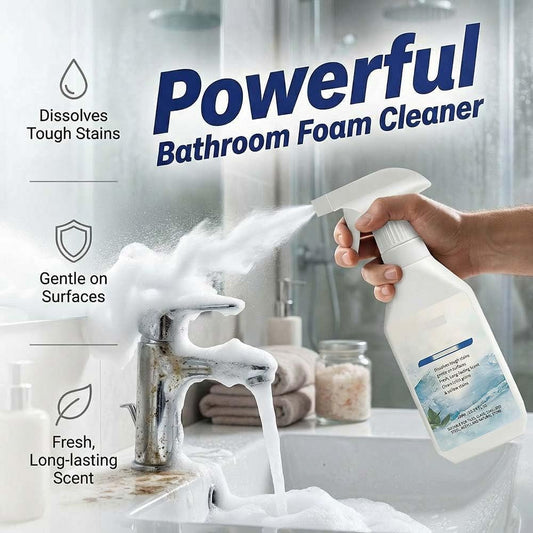 Oxalic Acid Cleaner Spray, 2026 Powerful Stubborn Stains Bathroom Cleaner Foam Spray, All-Purpose Bathrooms Descaler Foam Spray, Suitable for Tiles, Glass, Bathtub, Porcelain (1pcs)