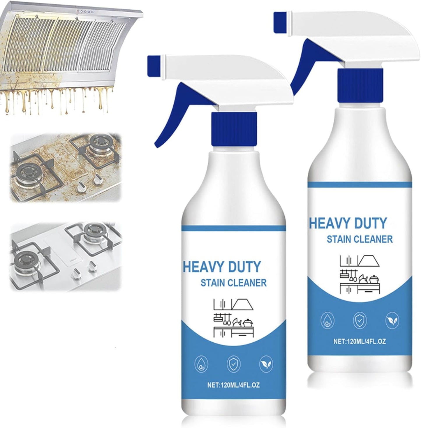 2Pcs New All Purpose Foam Cleaner, Kitchen Cleaning Spray, Kitchen Grease Cleaner for Pots, Countertops, Ovens