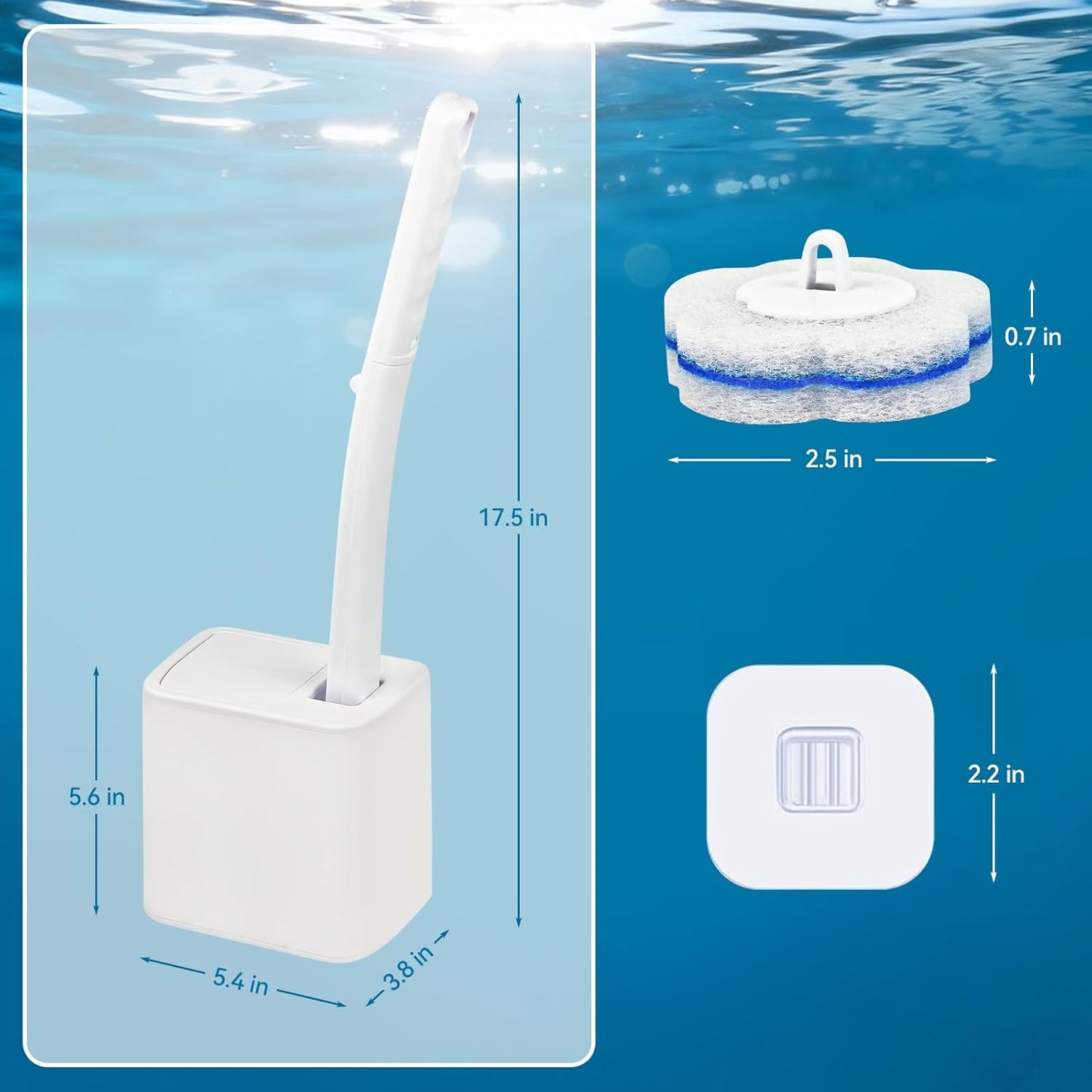 48 Count Disposable Toilet Brush Refill Pads, Disposable Toilet Bowl Wand Refills, Toilet Cleaning Refills, Toilet Scrubber Refills, Brush Head Replacement