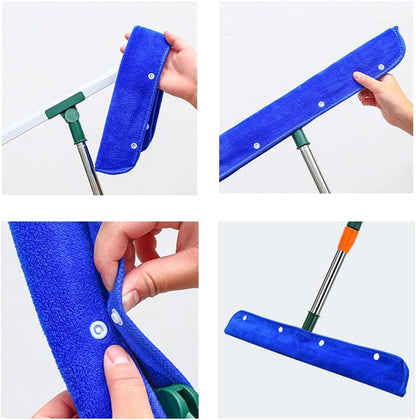 2 Pack Floor Squeegee Broom Cover Wrap Mop Sweeping Cloth Baseboard Cleaner Tool Adapter Converter for Multifunction Magic Broom Floor Squeegee Brooms Rubber Garage Shower Floor Scrubber