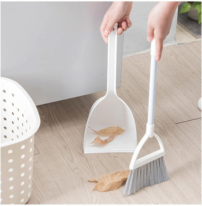 Mini Broom with Dustpan for Kids,Little Housekeeping Helper Set (Light Blue)