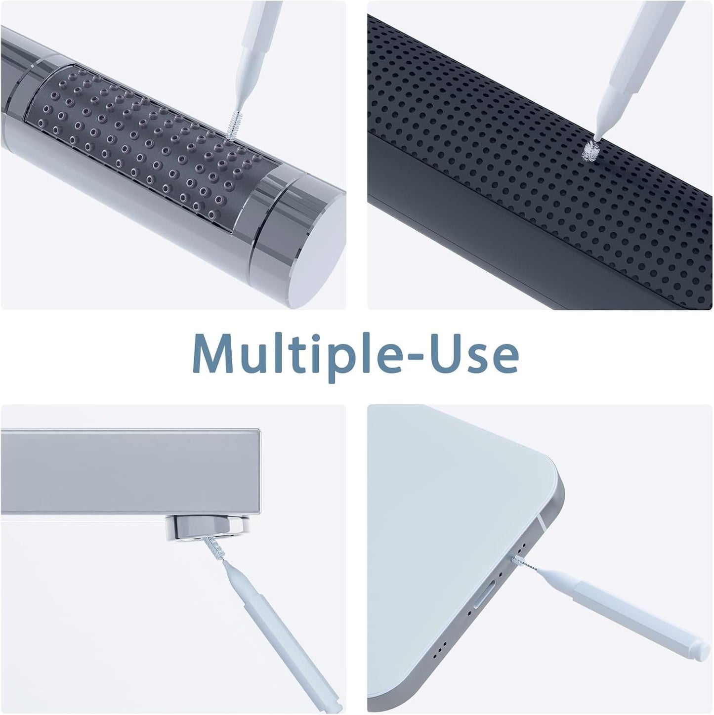 Lumkew Shower Head Cleaning Brush for Small Hole,Multifunctional Shower Head Cleaner Tool Anti-Clogging Nozzle with Storage Boxes, Showerhead Cleaning Brushes Picks for Household Bathroom, White