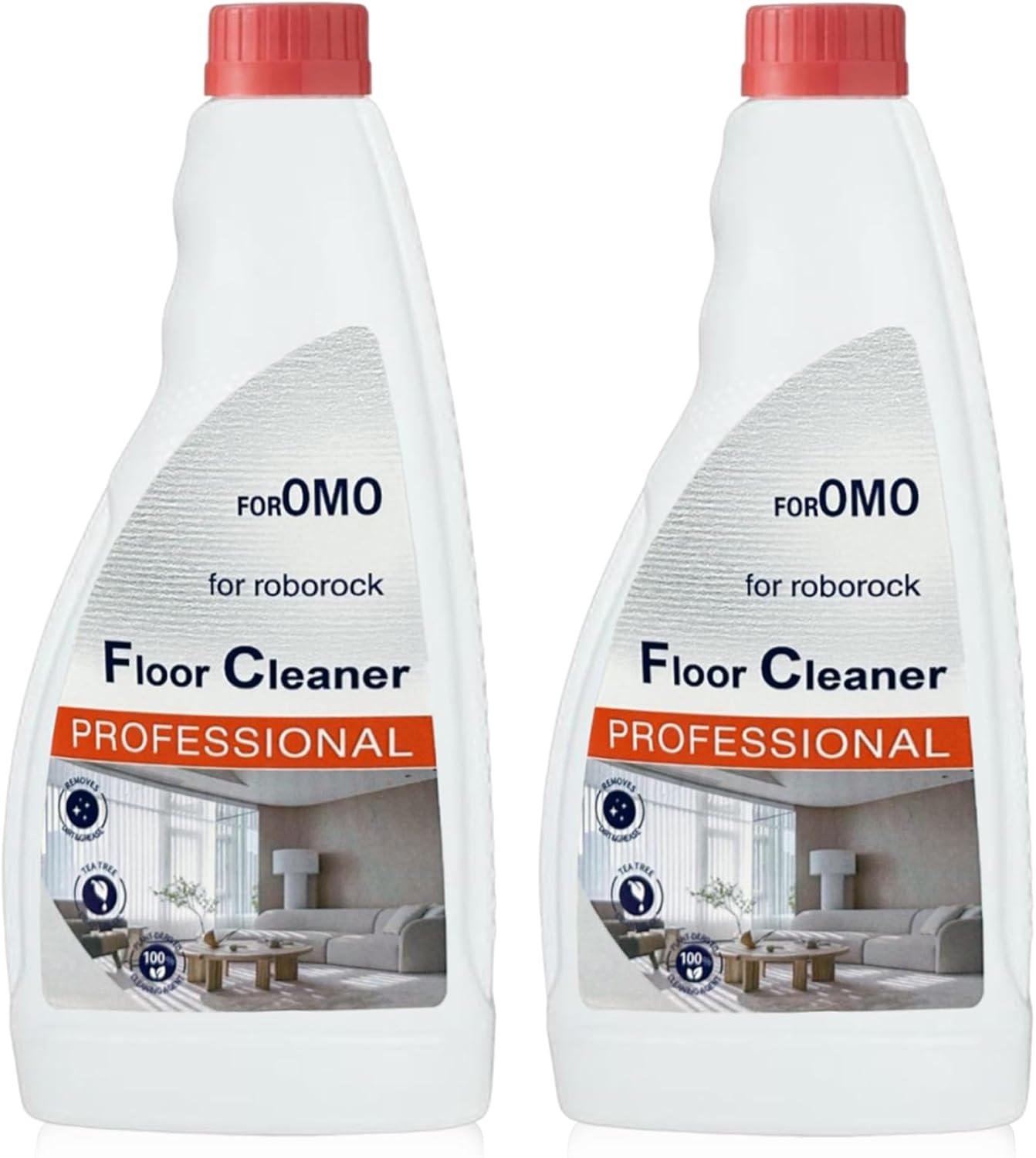 Floor Cleaning Solution Compatible With Roborock Robot Vacuum And Mop Cleaner， Deep Cleans For Multiple Hard Floors, Suitable With All Robot Vacuums With Mopping (2 Bottle)