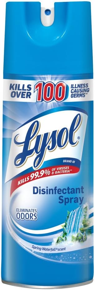 Lysol Disinfectant Spray, Household Essential Cleaning Supplies, Multi-Purpose Room Spray, Antibacterial Sanitizer Spray, Upholstery Deodorizer, Home and Bathroom, Crisp Linen,19 Fl Oz (Pack of 12)