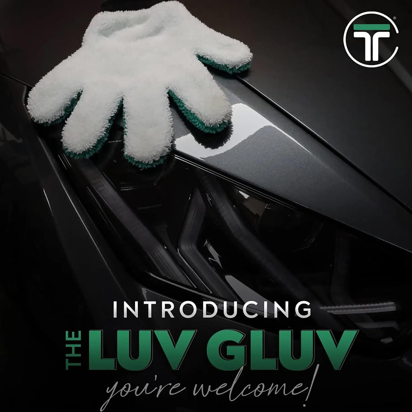 TopCoat LuvGluv Hand MycroMitt - Washable, Non-Scratch High-Pile Microfiber Hand Mitt for Dusting, Polishing, and Drying Cars, Bikes, and More - Premium Microfiber Dusting Glove