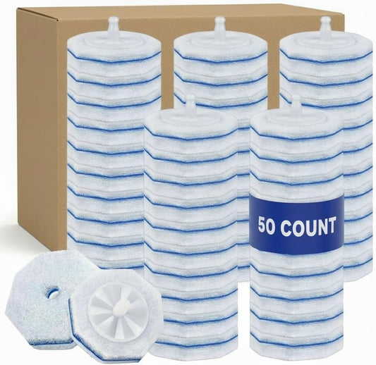 50 Count Toilet Wand Refills for Clorox ToiletWand,4X Cleaning Power Toilet Bowl Cleaner Refill Pads,Disposable Toilet Brush Scrubber Refills for Bathroom Cleaning,No Falling Apart