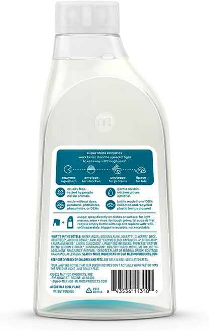 Method Super Shine Foaming Dish Spray Starter Kit, Reuse With Trigger, Powered by Enzymes, Dewy Daze Scented