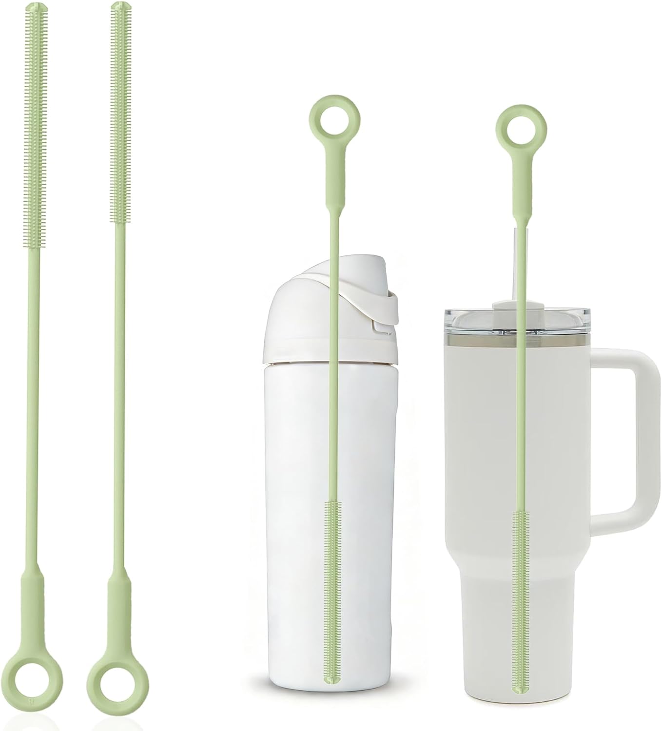 Straw Cleaner Brush Set - Raymeefa Scratch-Free Detail Cleaning for Reusable Straws & Tumblers (Blue)
