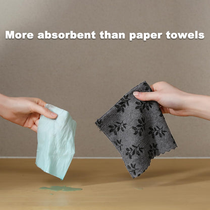 Microfiber Cleaning Cloth Roll,80 Pack Cleaning Towels,Lint Free Rags Paper Towels & Tear Away Reusable Towels,Washable Shop Rags Floral Wipe Cloth,Wash Cloths Dish Rags for Car Kitchen Window