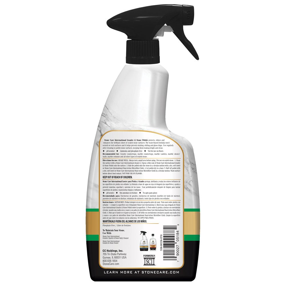 Stone Care International Granite Stone Polish - 24 Ounce - for Granite Marble Soapstone Quartz Quartzite Slate Limestone Corian Laminate Tile Countertop