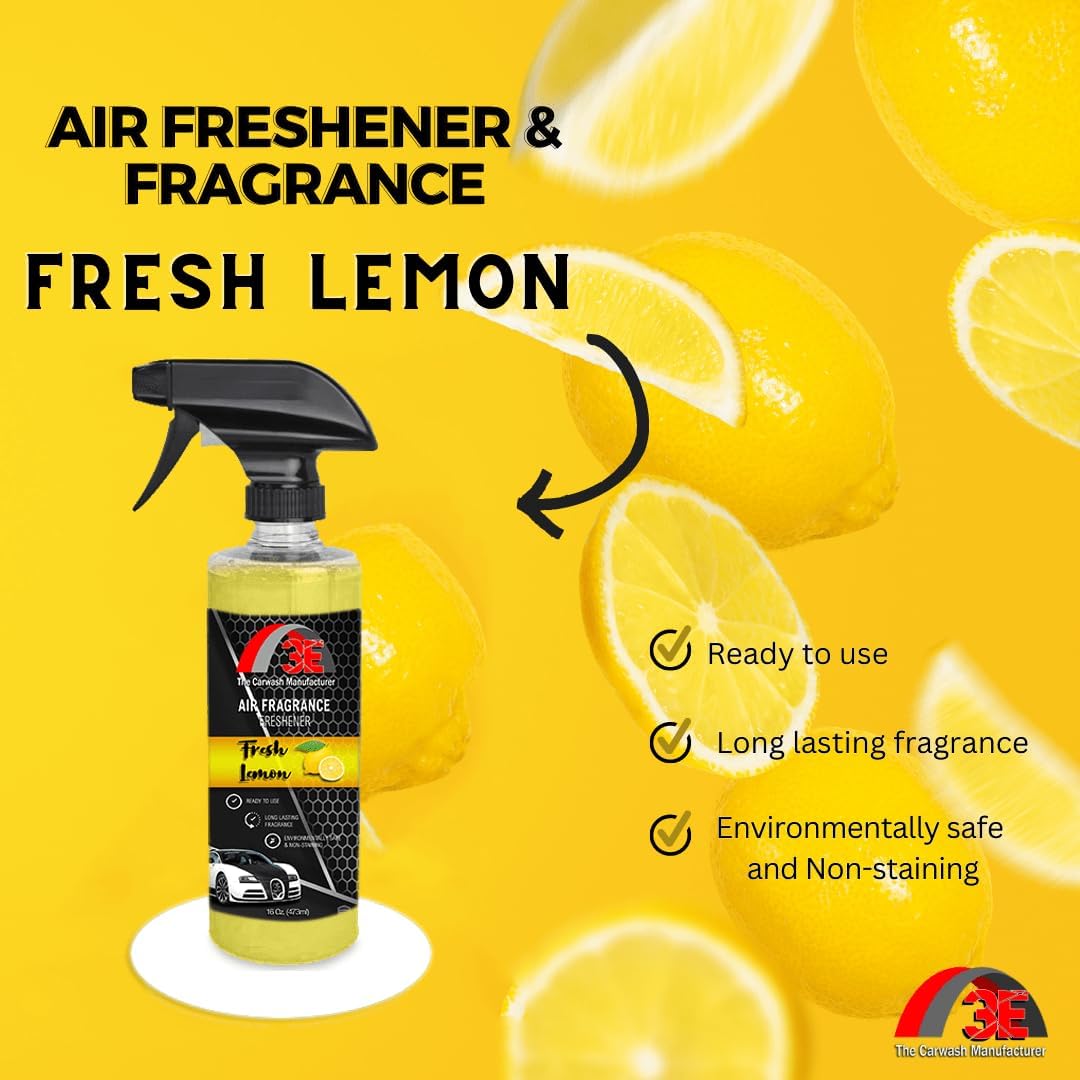 3E Car Air Freshener Premium Baby Powder Scent 16 fl oz – Professional Automotive Air Freshener & Odor Eliminator, Long-Lasting Interior Fragrance for Cars, Trucks, SUVs, RV, Home & Office