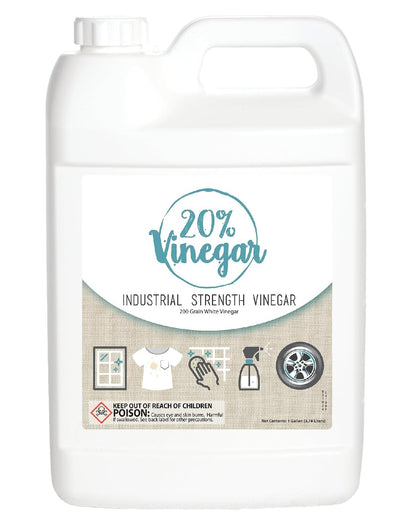 20% Professional Grade Concentrated Vinegar | Dilutes to 4 Gallons of Multipurpose Cleaning Vinegar | 4x Power Vinegar | Hundred's of Industrial & Home Uses