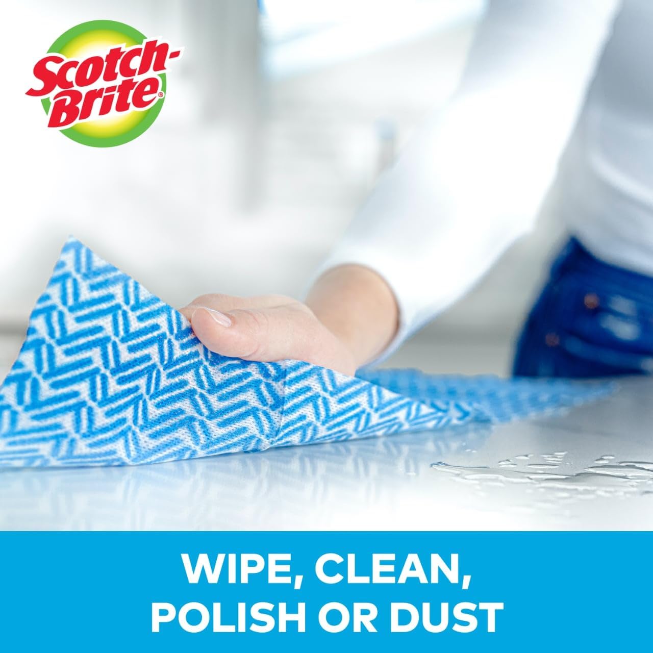 Scotch-Brite Stay Clean Scrubbing Dish Cloths, Rinses Clean and Dries Quick, 2 Non-Scratch Dish Cloths