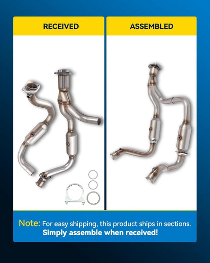 PHILTOP Left and Right Catalytic Converter Replacement For 2005-2010 300 2.7/3.5L V6 RWD, 2006-2010 Charger 2.7/3.5L V6 RWD, 2005-2008 Magnum 2.7/3.5L V6 RWD Replace 55434, 55433 (EPA Compliant) - Colors C