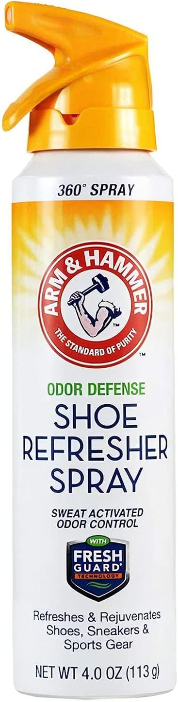 Arm and Hammer Shoe Refresher Spray, Multi-Purpose Odor Remover for All Types of Footwear, Shoe Deodorizer Spray, Shoe Odor Eliminator, Shoe Spray, Shoe Smell Eliminator, 4 oz (3 Pack)
