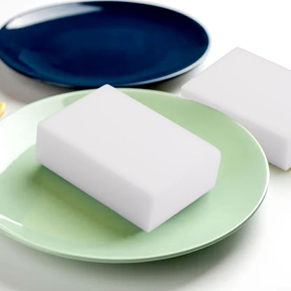 Melamine Foam Cleaning Sponges Multi-Purpose Eraser Sponge for Kitchen Bathroom Household Cleaning Stain Removal No Chemical Required Durable Magic Cleaning Pads 10x7x3cm White