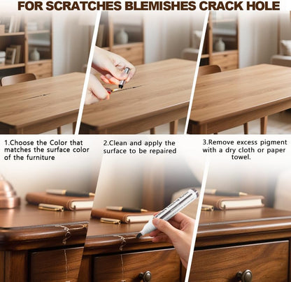 Wooden Furniture Floor Scratch Repair Markers and Wax Sticks for Stains, Scratches, Wood Floors, Tables, Desks, Carpenters, Bedposts, Touch Ups, and Cover Ups (Set of 13)