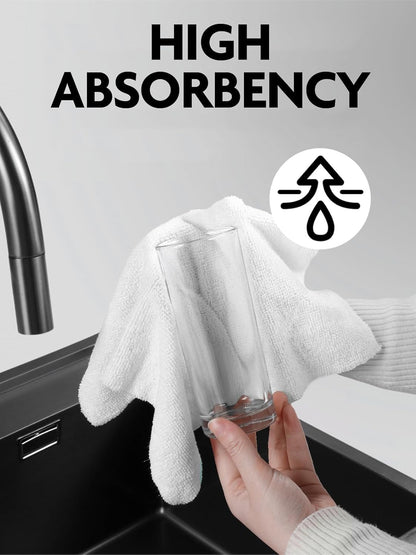 Fantasticlean Microfiber Cleaning Cloth Roll -40 Pack, Tear Away Microfiber Towels, 12" x 12", Reusable, Washable, Scratch Free, Ultra Absorbent Dishcloth for All-Around Cleaning Supplies (White)