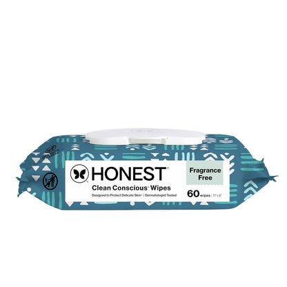 The Honest Company Hypoallergenic Multi-Use Baby Wipes for Sensitive Baby Skin, Rose Blossom, 60 Count