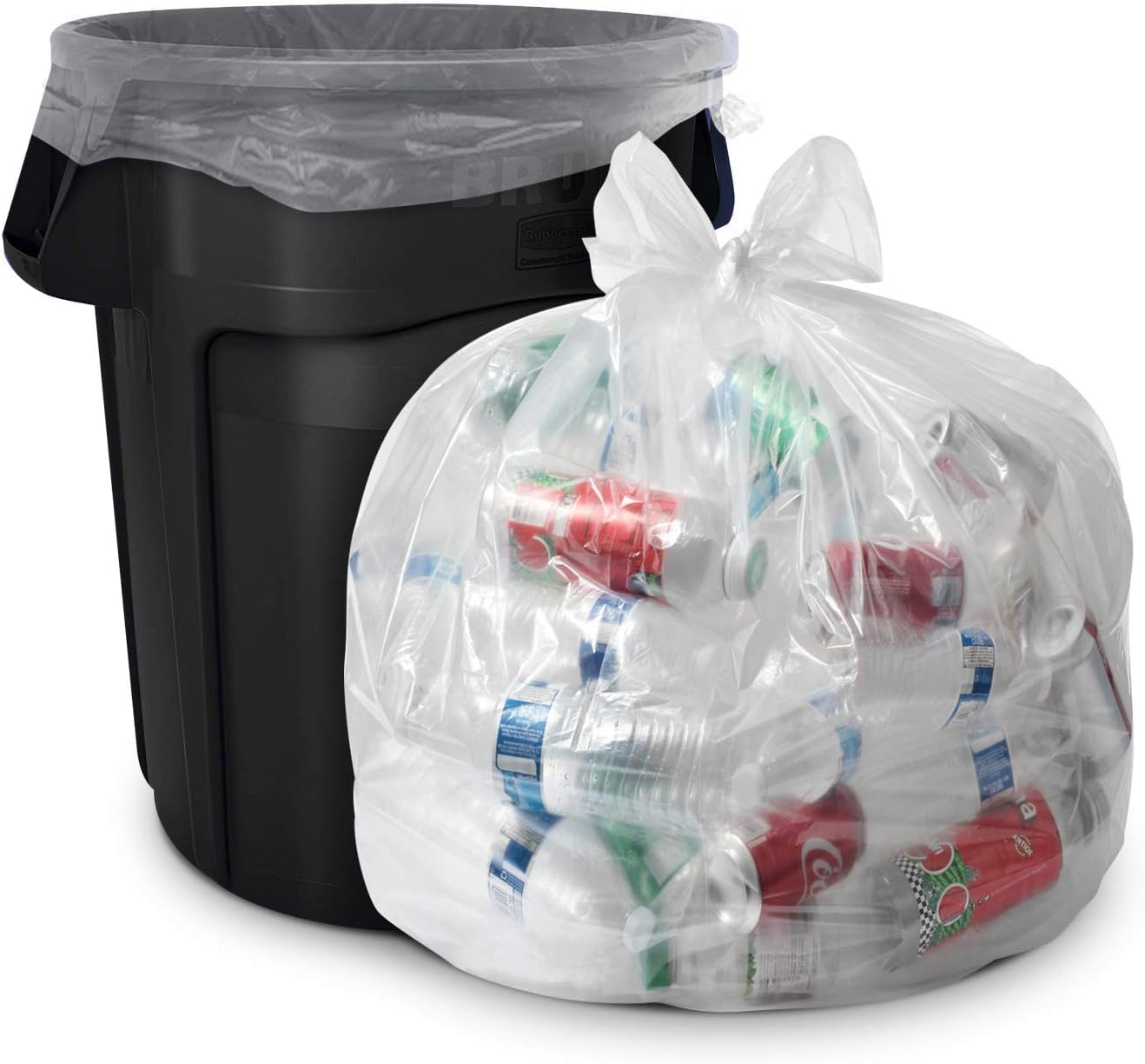 Aluf Plastics 33 Gallon Clear Trash Bags - 33" x 39" - 1.5 MIL (eq) - CSR Series - Heavy Duty Industrial Liners Clear Garbage Bags for Recycling, Contractors, Storage, Outdoor, 1 Count (Pack of 100)