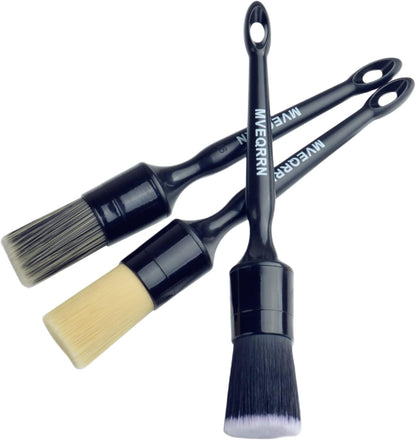 MVEQRRN 6pcs Car Detailing Brush Set-2pcs Boars Hair Car Detailing Brushes,2pcs Ultra Soft No Scratch Detailing Brush for Air Vent,Leather Seat 2pcs Detail Brushes car Detailing for Interior Exterior