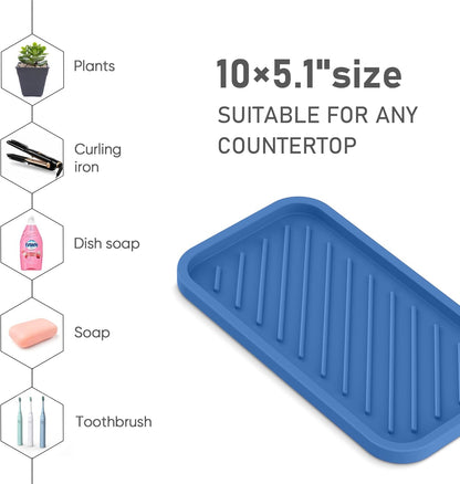 EG-SIPRO Silicone Sponge Holder, Kitchen Sink Organizer Tray, Sponge Caddy for Bathroom Counter, Dish Soap Holder, Scouring Pad