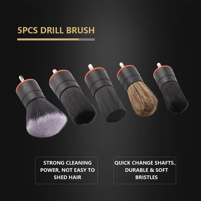 SPTA Drill Brush Attachment, 5 Pcs Mixed Hair Drill Brush Head Set, Auto Detail Set, Replacement Car Detail for Cleaning Interior or Exterior, Used on Electric, Electric Driver