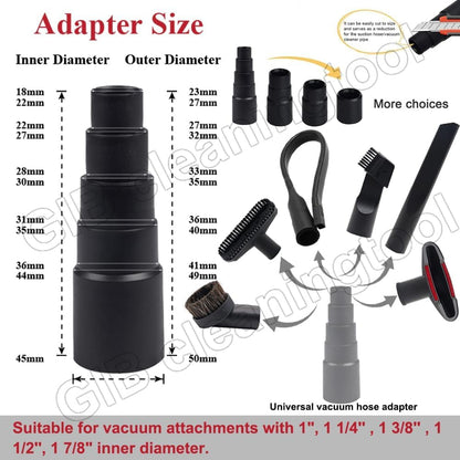 14 Pcs Household Cleaning Vacuum Cleaner Attachments Kit for Shop Vac Accessories with 1 1/4" Vacuum Brush Flexible Crevice Tool, Vacuum Cleaner Straw Tubes and Vacuum Hose Adapter Kit