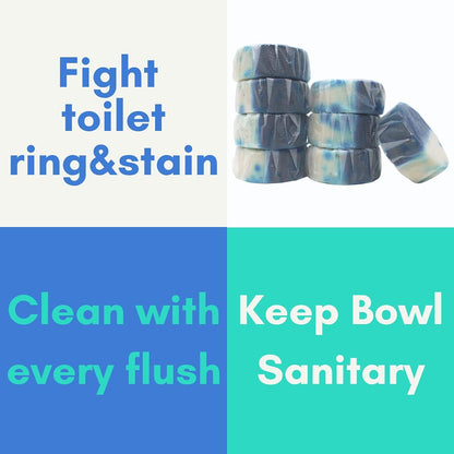 Air Jungles Automatic Toilet Bowl Cleaner Tablets (8 Count), Extra Fresh Cleaner Tabs for Toilet, Quick Bubbles Foaming and Long-lasting, Easy-to-Use, Simply Drop Tablet in Tank