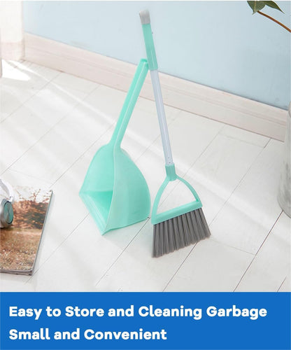 Small Broom and Dustpan Set, Household Mini Broom and Dustpan Set, Mini Broom and Cleaning Set Suitable for Various Small Areas (White)