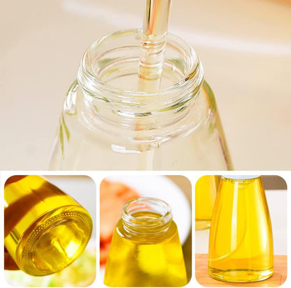 Oil Sprayer for Cooking, 180ml Glass Oil Dispenser Bottle Spray Lemon Juice Sprayer forSalad, Baking, Cleaning, Plants(blue)