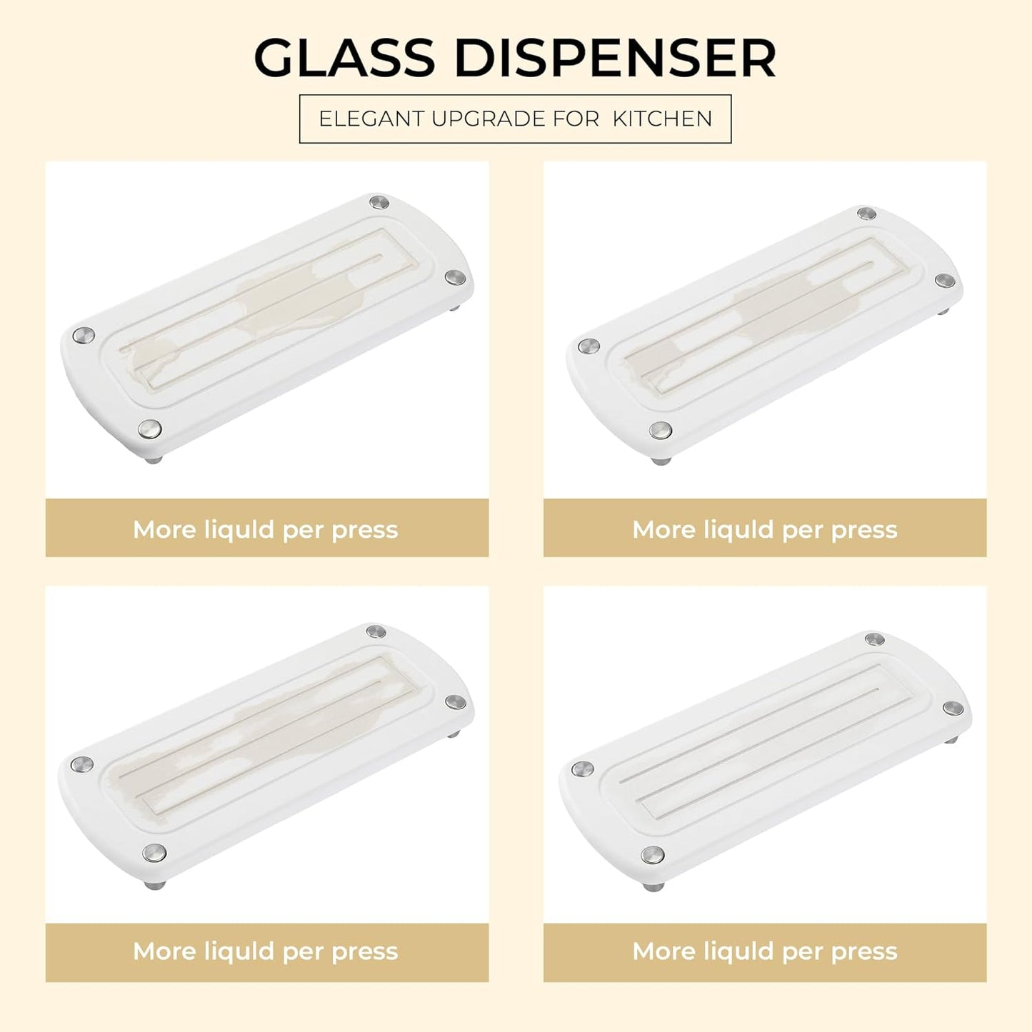 [Luxury] Kitchen Soap Dispenser Set - 16OZ Amber Glass Bottle, Stainless Steel Pump, Instant Dry Tray, Waterproof Labels, Non-Slip Silicone Pad, and Dish Brush | Upgrade for Your Kitchen and Bathroom