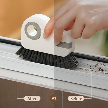 Window Track Cleaning Brush with Hidden Scraper for Sliding Door and Window Tracks, Shutters, Kitchen Sink Cleaning