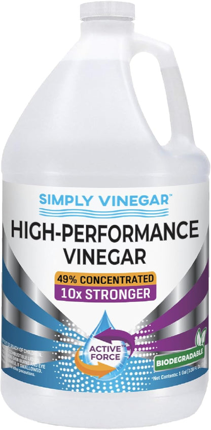 Simply Vinegar Industrial Strength 49% Vinegar – High-Performance Concentrated Cleaner for Home, Garden, Driveways & More – Biodegradable & Bleach-Free (Not for Food Use) - 128 oz (Pack of 2)