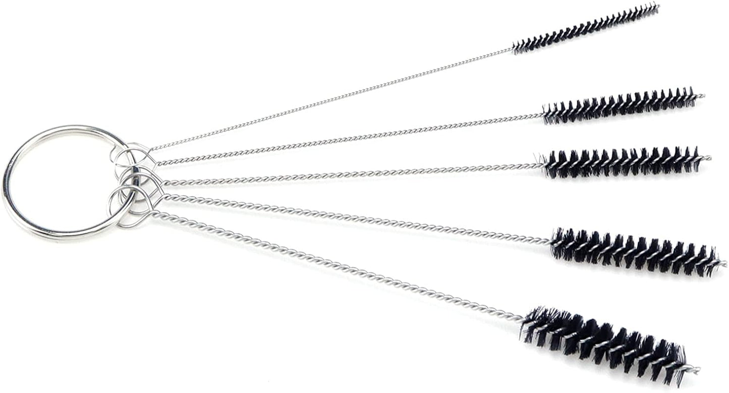Antrader 15Pcs 4 Inch Nylon Tube Brushes Set Straw Straw Brush Kit Carb Carburetor Cleaner Small Wire Brush Cleaning Brushes Clean Tools Black